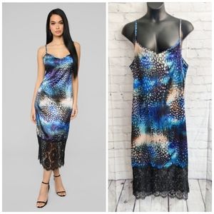 Fashion Nova Sultry Nights Midi Slip Dress